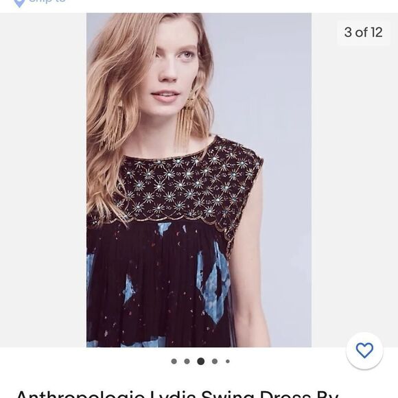 Anthropologies Moulinette Soeurs Lydia Swing Dress Size 4 - Picture 4 of 15